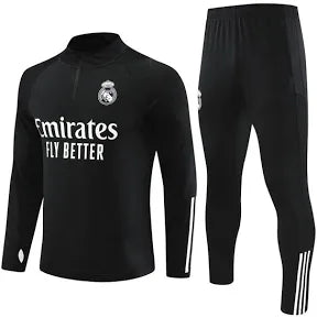 Real Madrid Tracksuit Black Set