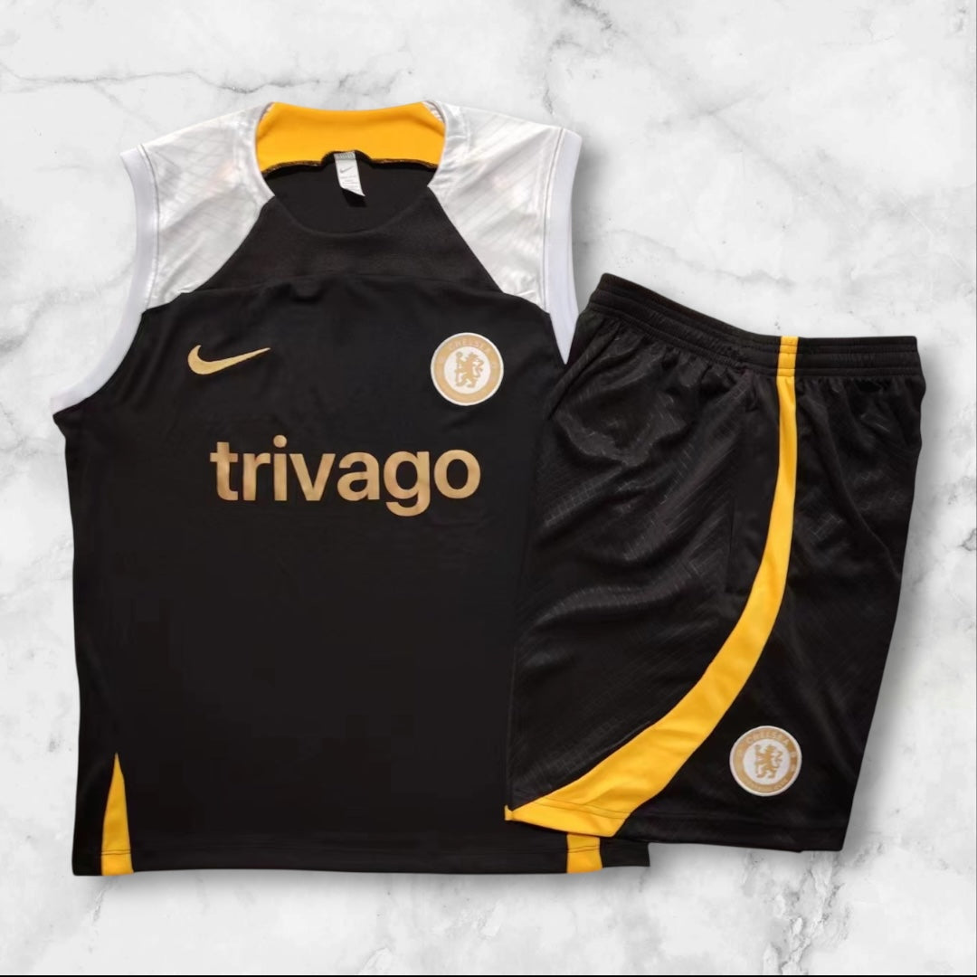 Chelsea Black/Gold Vest Set