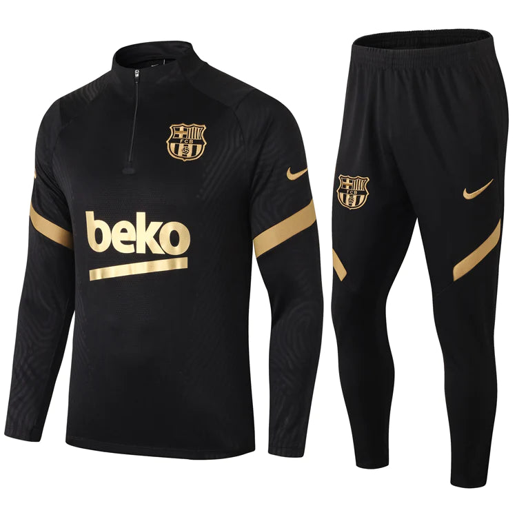 FC Barcelona Tracksuit Black/Gold Set