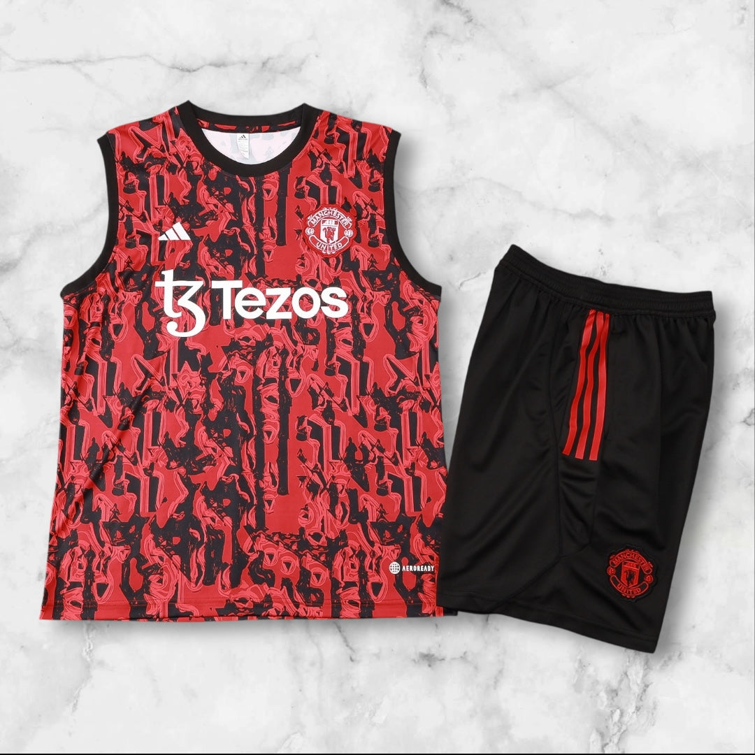 Manchester United Red Pattern Vest Set