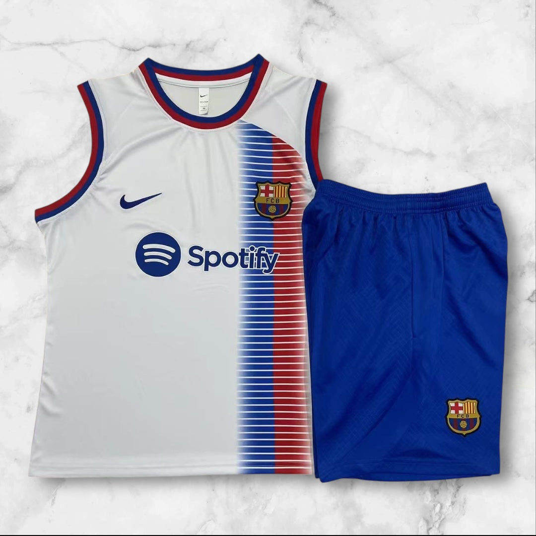 Barcelona White Vest Set